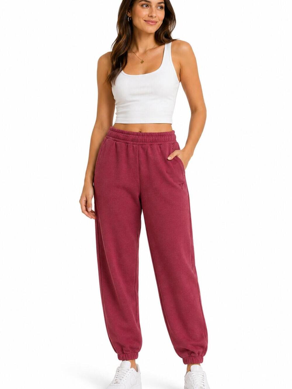 Gymshark Women's Washed Red Jogger Sweatpants Athleisure Lounge Activewear -  XS